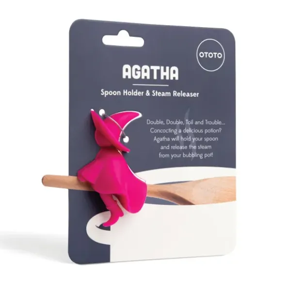 Hexe Löffelhalter & Topfdeckelwächter AGATHA pink