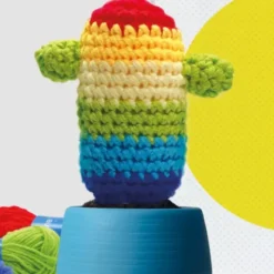 Häkelkaktus im Topf, DIY Häkel Set - Rainbow