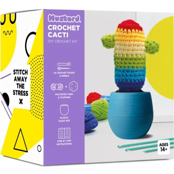 Häkelkaktus im Topf, DIY Häkel Set - Rainbow