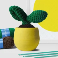 Häkelkaktus im Topf, DIY Häkel Set - Leaf
