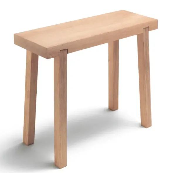 HockerBank Schemel Eichenholz - massiver Design Holzhocker 52 cm