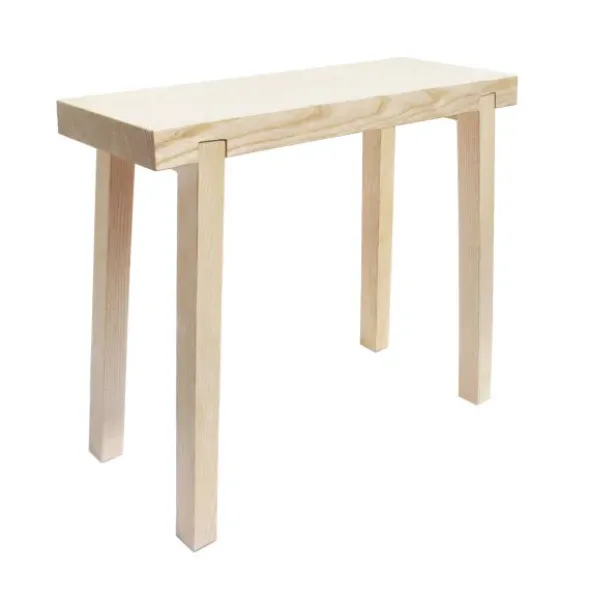 HockerBank Schemel Eschenholz - massiver Design Holzhocker 52 cm