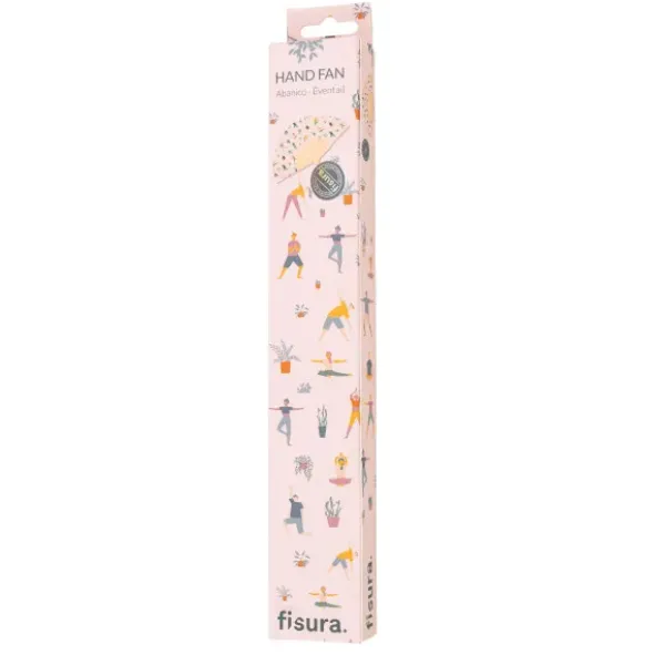 Holzfächer 42 cm Yoga - Handfächer mit Textilbespannung & Trageschlaufe