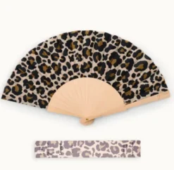 Holzfächer Seide - Handfächer Leopard