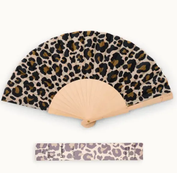 Holzfächer Seide - Handfächer Leopard