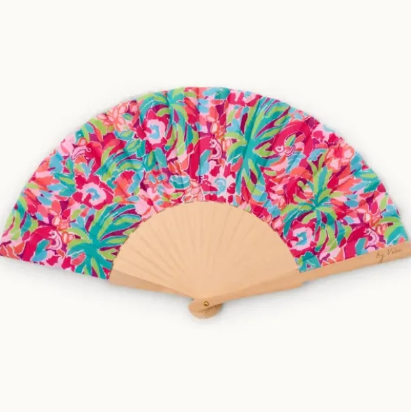 Holzfächer Seide - Handfächer Tropical bunt