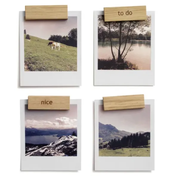 Holzmagnete eckig Words 6er-Set - Magnete mit Spruch
