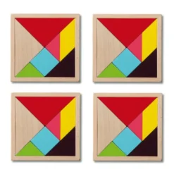 Holzspiel TANGRAM 4er-Set, bunt