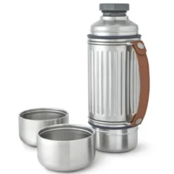 Isolierflasche Duo mit 2 Bechern 1,0 l Edelstahl