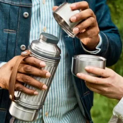 Isolierflasche Duo mit 2 Bechern 1,0 l Edelstahl