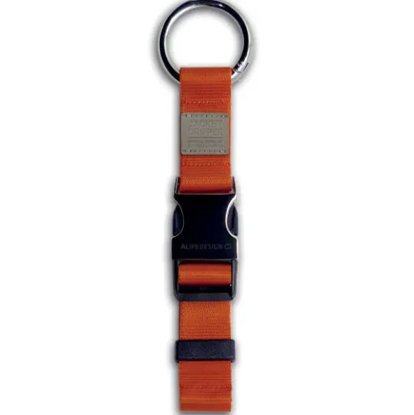 Jackenhalter mit Clip für Tasche oder Rucksack orange