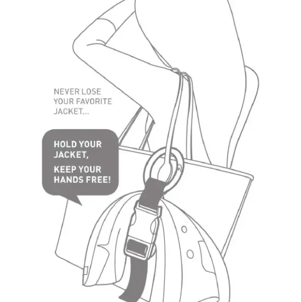 Jackenhalter mit Clip für Tasche oder Rucksack türkis