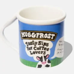 Kaffeetasse „MUG & FROST“ – Spruchtasse aus Keramik mit Kuh-Motiv
