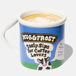 Kaffeetasse „MUG & FROST“ – Spruchtasse aus Keramik mit Kuh-Motiv
