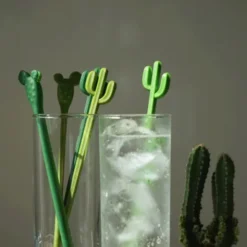 Kaktus Cocktailrührer Set - 6 Stück