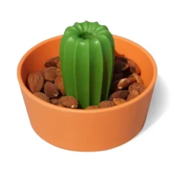Kaktus Snackschale + Glas Abdeckung CACNUTS orange-grün