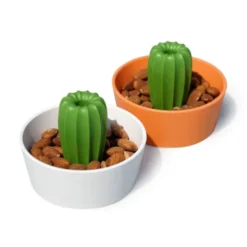 Kaktus Snackschale + Glas Abdeckung CACNUTS orange-grün
