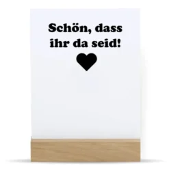 Kartenhalter Eichenholz mit Gravur Hochzeitspaar