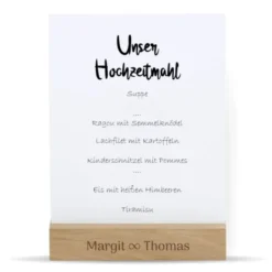 Kartenhalter Eichenholz mit Gravur Hochzeitspaar