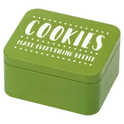 Keksdose Metall grün - Cookies make everything better, 12 x 10 cm