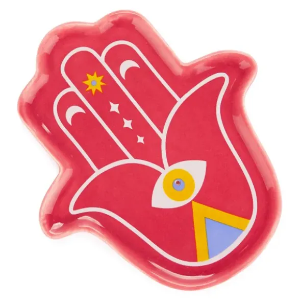 Keramik Räucherstäbchenhalter - Lucky Hand, rot
