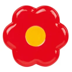 Keramik Teller DAISY - Gänseblümchen rot