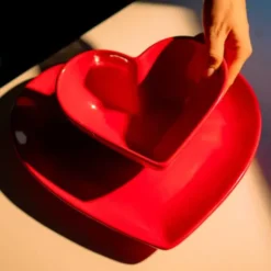 Keramik Teller LOVE - Herz rot