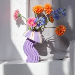 Keramikvase Jellyfish - Qualle, lila