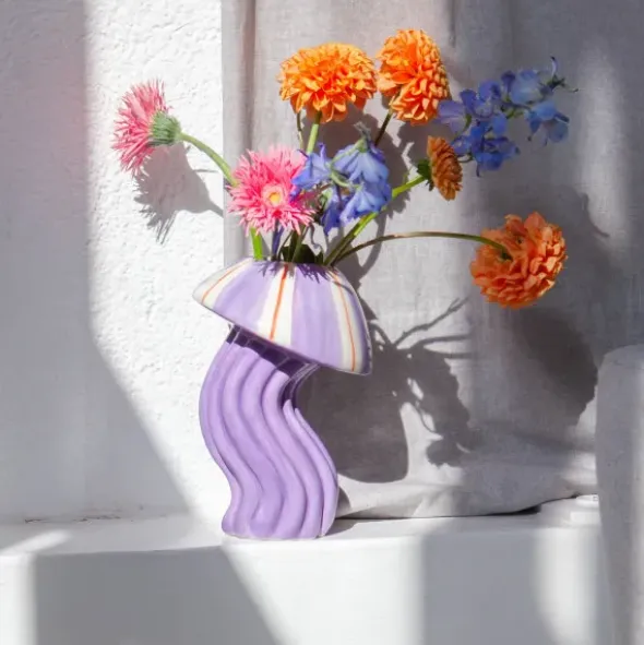 Keramikvase Jellyfish - Qualle, lila