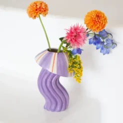 Keramikvase Jellyfish - Qualle, lila