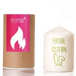 Kerze Frohe Ostern Schlappohr, grün