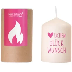 Kerze - Herzlichen Glückwunsch pink