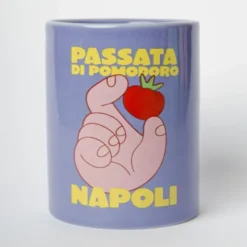 Kerze im Keramik Becher PASSATA DI POMODORO NAPOLI – wiederverwendbar für Küchenutensilien