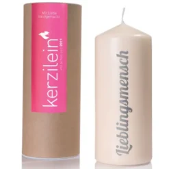 Kerze - Lieblingsmensch, grau