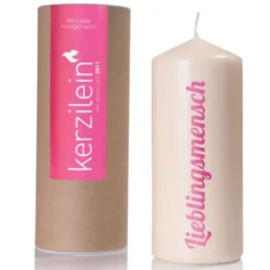 Kerze - Lieblingsmensch, pink