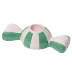 Kerzenhalter Bonbon grün rosa aus Keramik