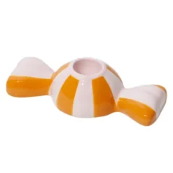 Kerzenhalter Bonbon orange rosa aus Keramik
