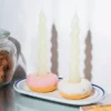 Kerzenhalter Donut pink – Kerzenständer aus Keramik im Fast Food Design