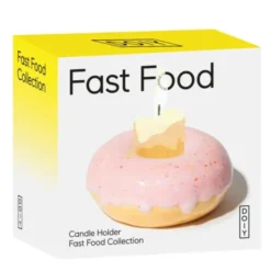 Kerzenhalter Donut pink – Kerzenständer aus Keramik im Fast Food Design