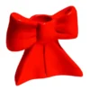 Kerzenhalter Schleife rot – Kerzenständer 8 cm aus Keramik für Stabkerzen