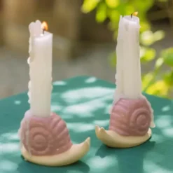 Kerzenhalter Schnecke rosa