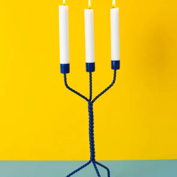 Kerzenleuchter TWISTED blau