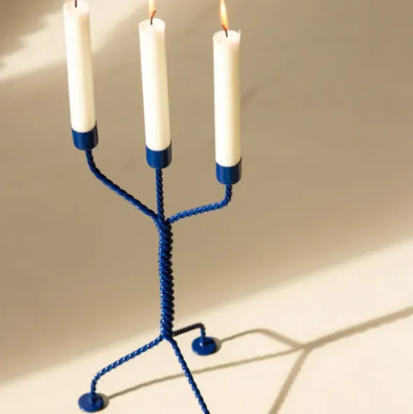 Kerzenleuchter TWISTED blau
