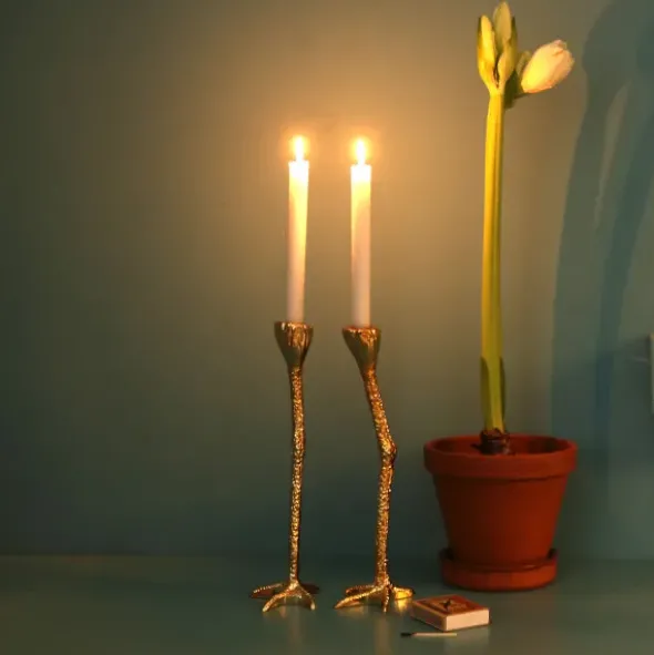 Kerzenständer LONG LEGS 2er-Set gold