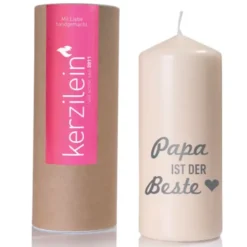 Kerze - Papa ist der Beste, grau
