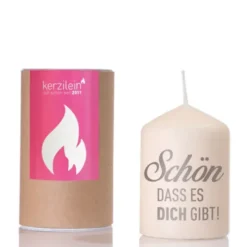 Kerze - Schön dass es dich gibt, grau