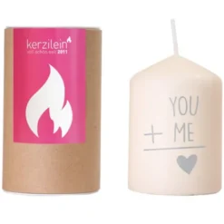 Kerze - You and me grau