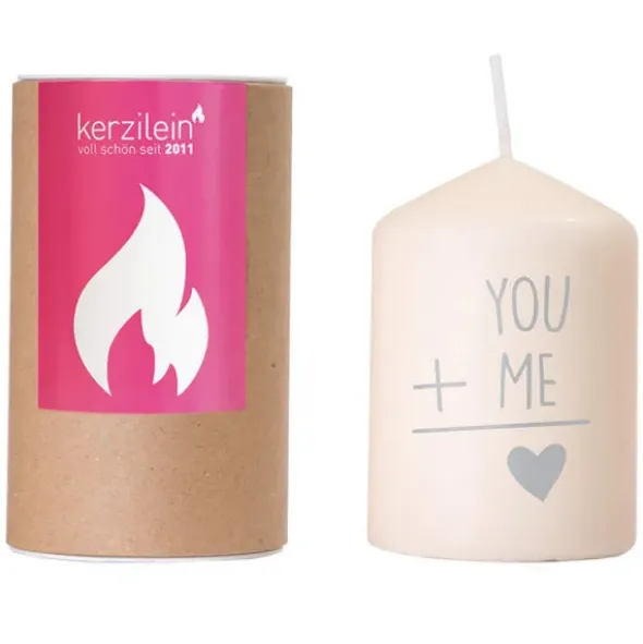 Kerze - You and me grau