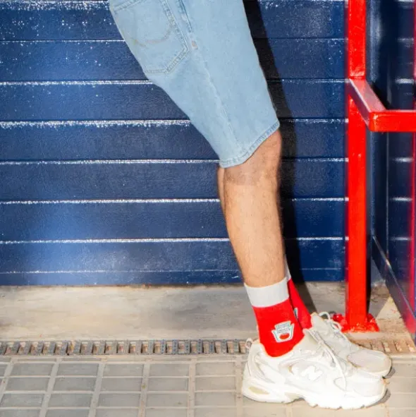 Ketchup Socken – Lustige Socken im Tomatenketchup Style, Gr. 36 - 45