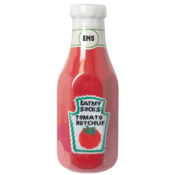 Ketchup Socken – Lustige Socken im Tomatenketchup Style, Gr. 36 - 45